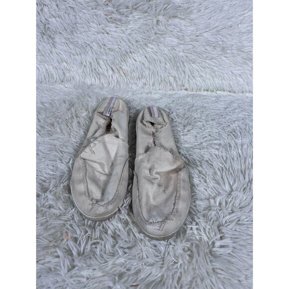 Vionic Beach Malibu Shoes Womens Size 6.5 White Slip On Canvas Distressed Casual - Picture 1 of 9